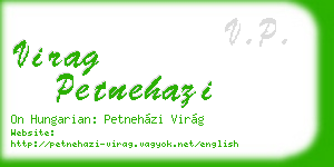 virag petnehazi business card
